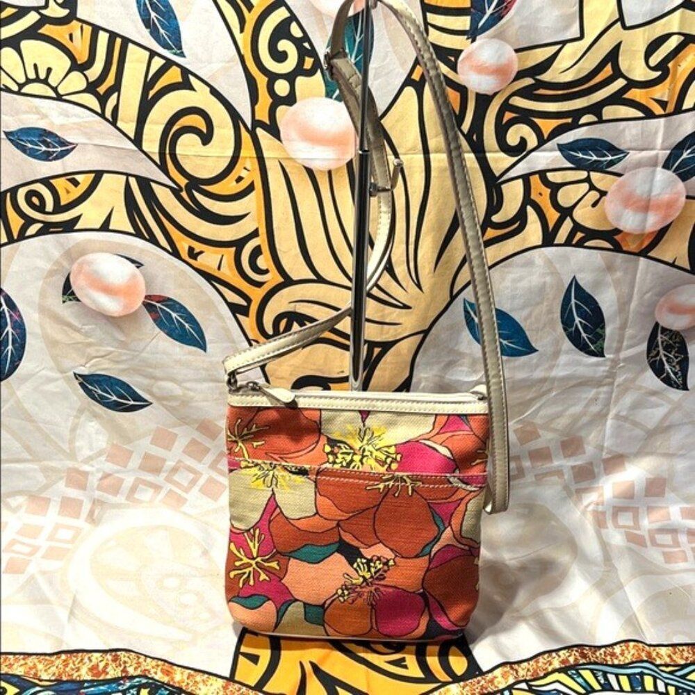 Relic by Fossil Colorful Summer Floral Crossbody Canvas Handbag
